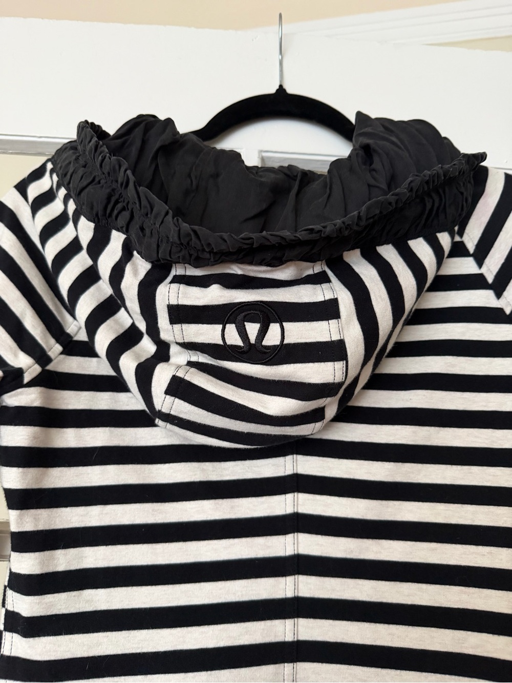 lululemon athletica Black and White Striped Zip Hoodie - Picture 3 of 4